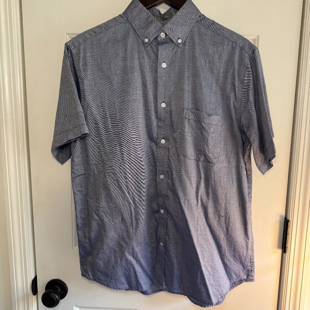Daniel Cremieux Blue Short Sleeve Button-Down Dress Shirt